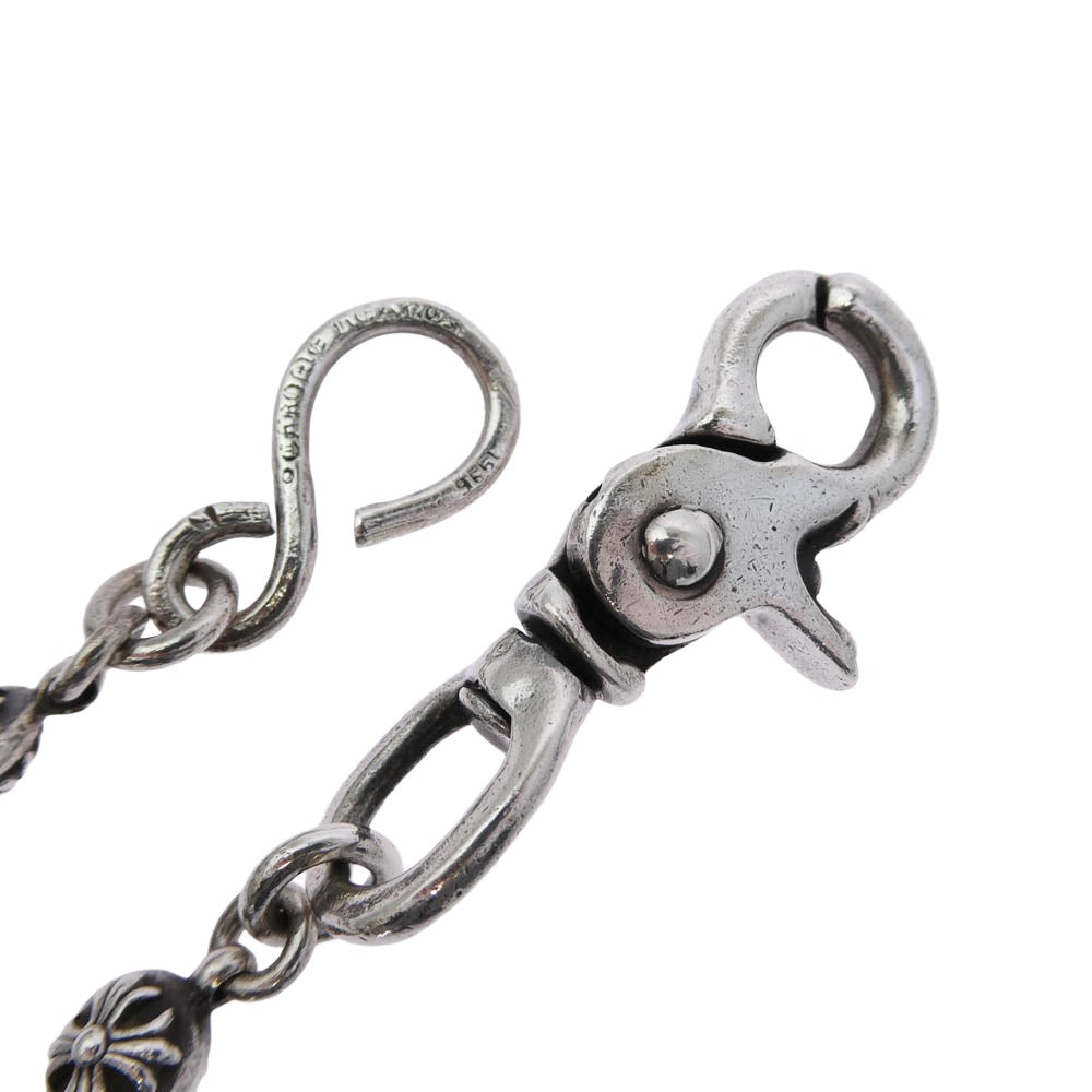 CHROME HEARTS クロムハーツ（原本無） 2BALL LONG-S 1クリップ ロング ＃2 クロスボール ウォレットチェーン シルバー系【中古】