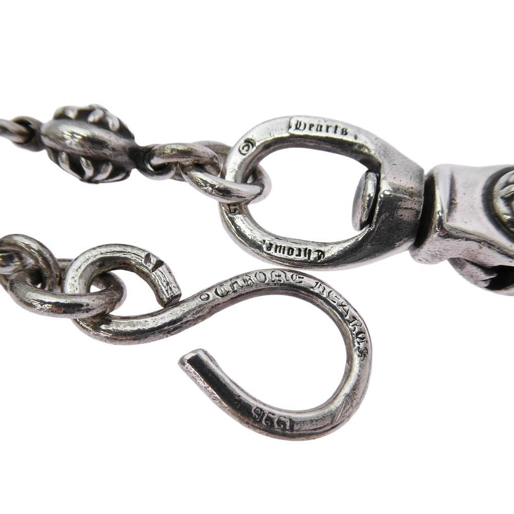 CHROME HEARTS クロムハーツ（原本無） 2BALL LONG-S 1クリップ ロング ＃2 クロスボール ウォレットチェーン シルバー系【中古】