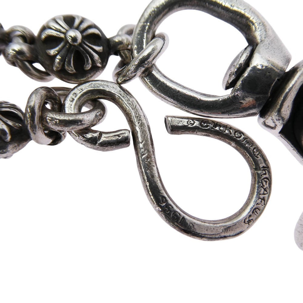 CHROME HEARTS クロムハーツ（原本無） 2BALL LONG-S 1クリップ ロング ＃2 クロスボール ウォレットチェーン シルバー系【中古】
