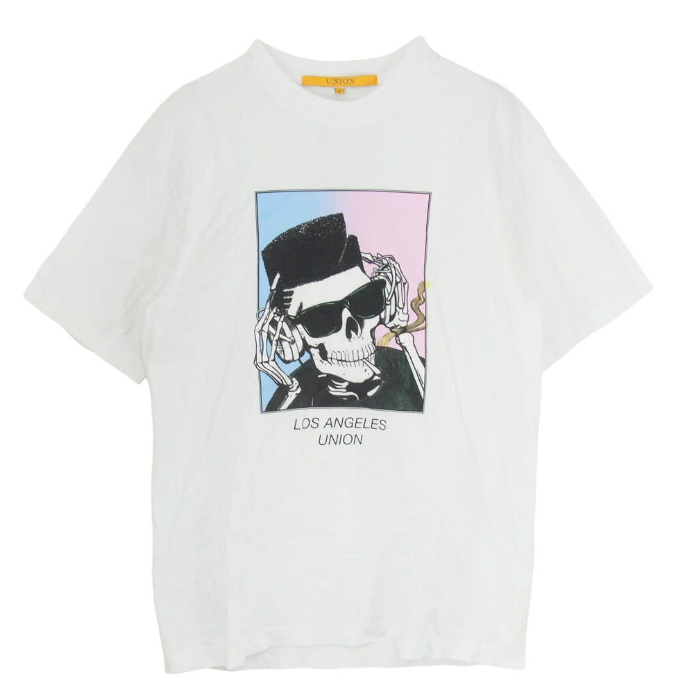 ユニオン ドクロ プリント ショートスリーブ クルーネック 半袖 Tシャツ ホワイト系 2【中古】