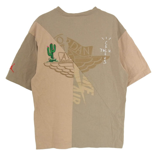 NIKE AIR JORDAN ナイキ ジョーダン 21SS CW3168-247 x Travis Cactus Jack T-Shirt Khaki Desert トラヴィス カクタス ジャック 半袖 Tシャツ デザート カーキ ブラウン系 M【中古】