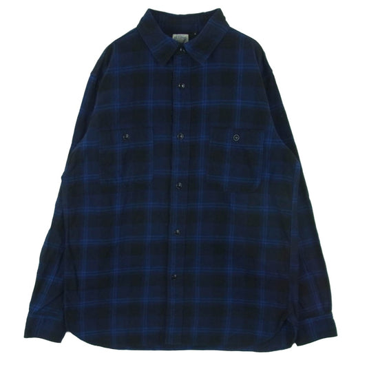 orSlow オアスロウ KAFKA MERCANTILE カフカ マーカンタイル チンストラップ チェック 長袖 シャツ ブルー系 4【中古】