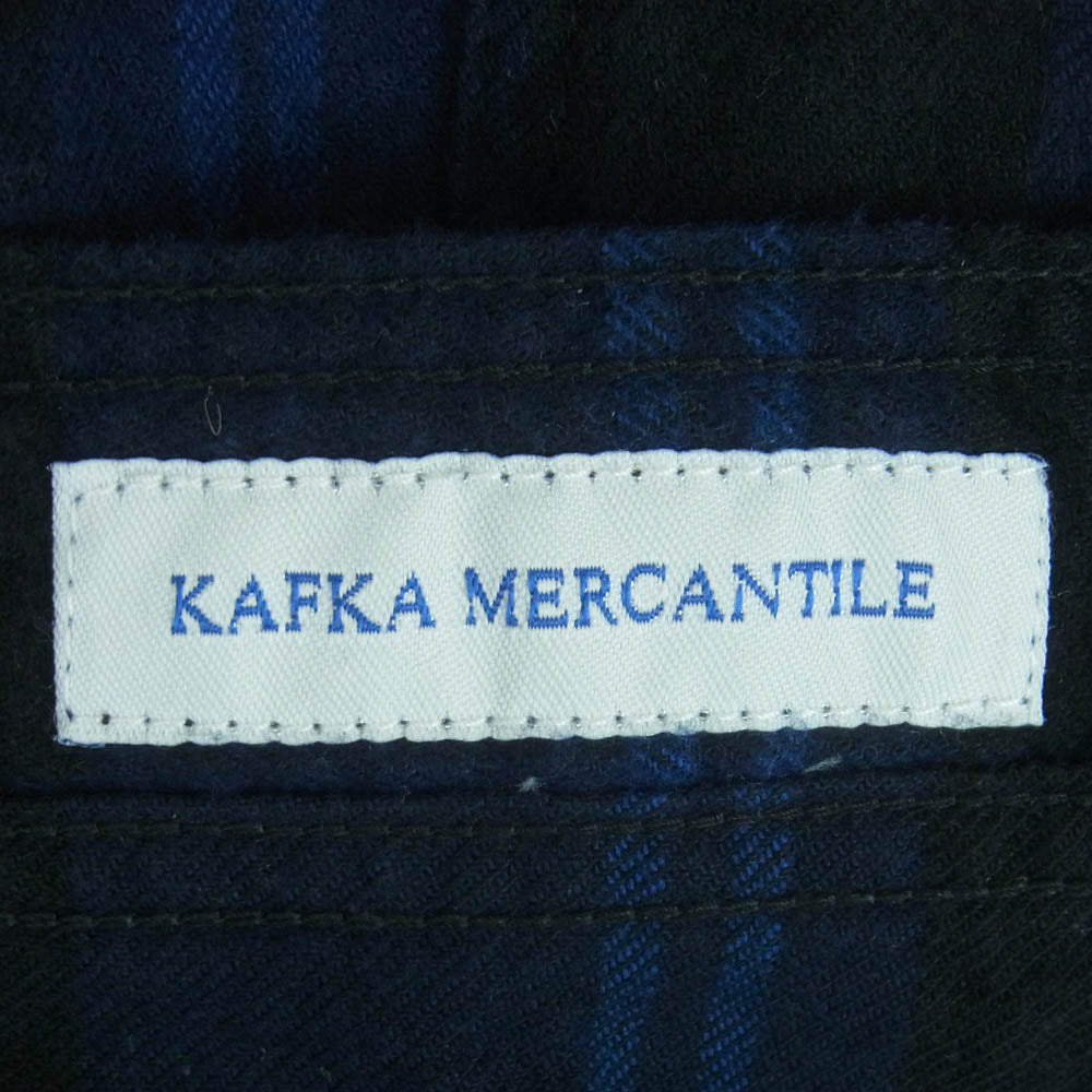 orSlow オアスロウ KAFKA MERCANTILE カフカ マーカンタイル チンストラップ チェック 長袖 シャツ ブルー系 4【中古】
