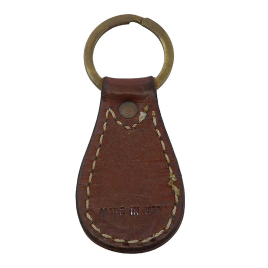 RRL ダブルアールエル ヴィンテージ加工 ロゴ型押し レザー キーリング キーホルダー ブラウン系【中古】