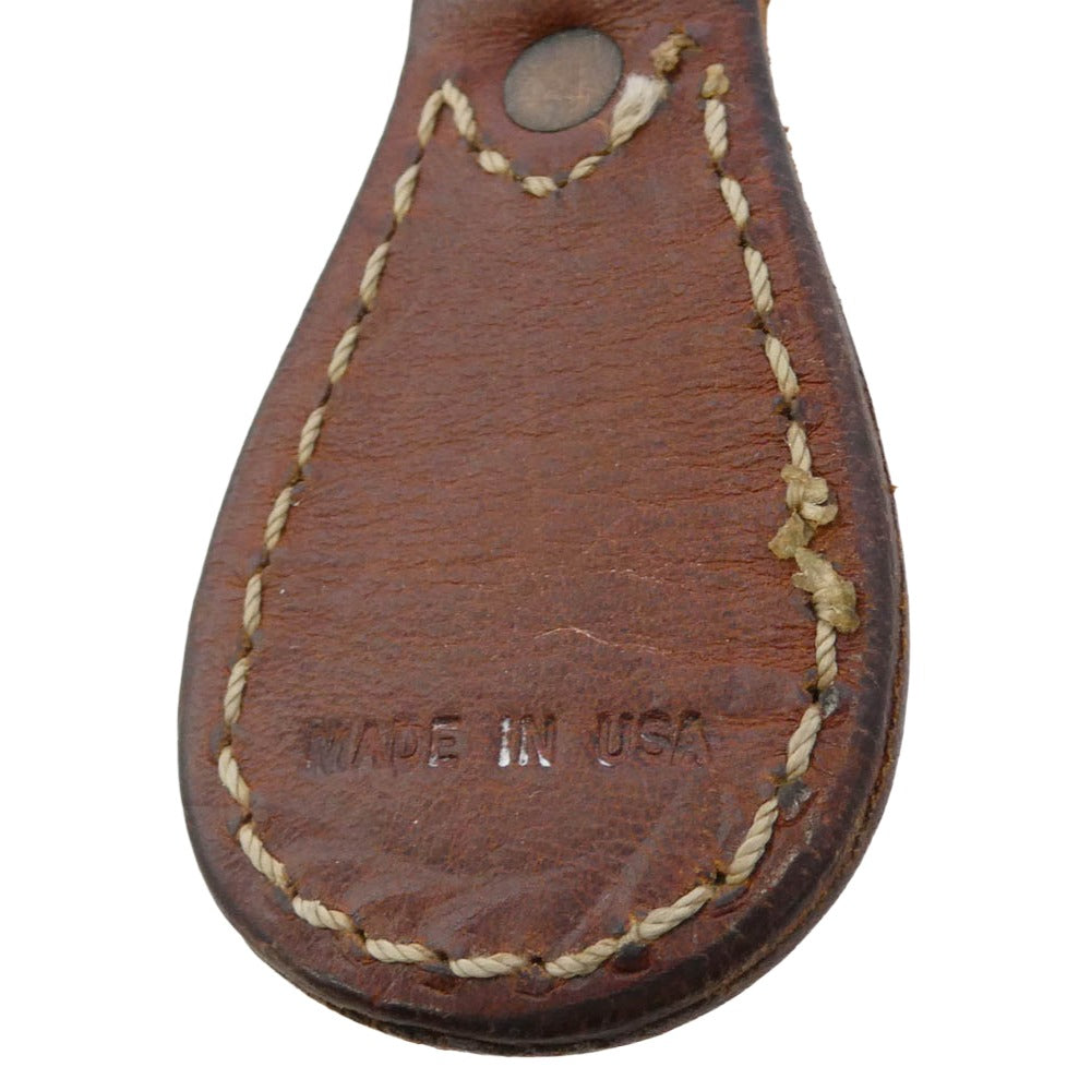 RRL ダブルアールエル ヴィンテージ加工 ロゴ型押し レザー キーリング キーホルダー ブラウン系【中古】