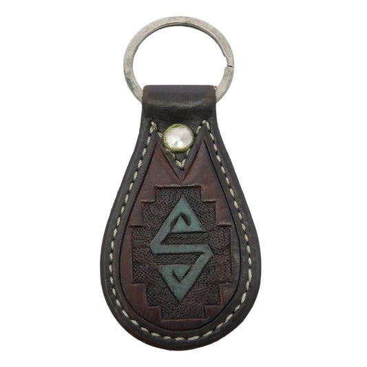 RRL ダブルアールエル レザー キーリング キーホルダー ダークブラウン系【中古】