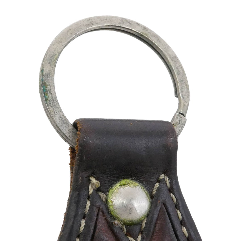 RRL ダブルアールエル レザー キーリング キーホルダー ダークブラウン系【中古】