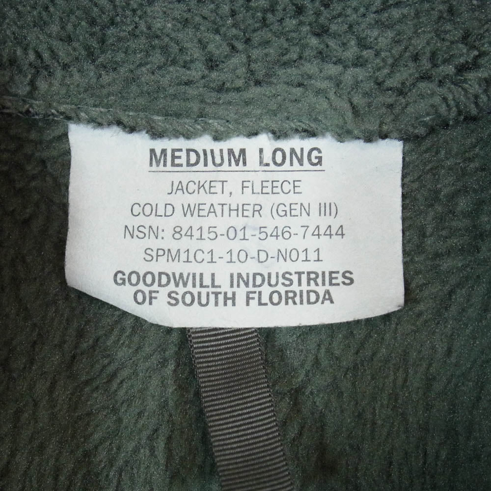 米軍 8415-01-546-7444 ECWCS LEVEL3 GEN3 COLD WEATHER FLEECE JACKET レベル3 コールドウェザー フリース ジャケット カーキ系 M【中古】