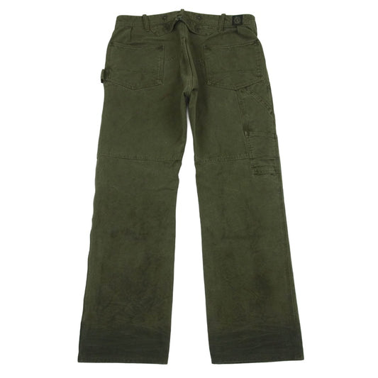 RRL ダブルアールエル ヴィンテージ加工 ダブルニー ボタンフライ シンチバック ワーク ペインター パンツ モスグリーン系 32【中古】