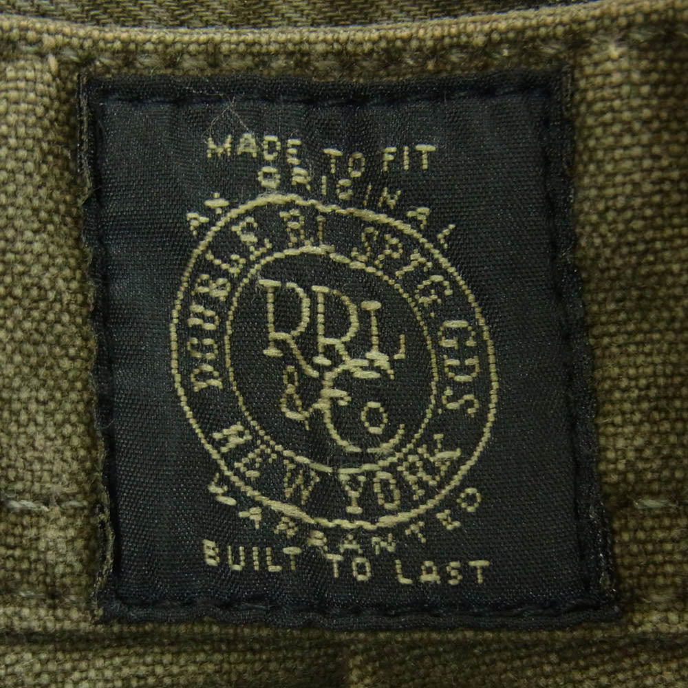 RRL ダブルアールエル ヴィンテージ加工 ダブルニー ボタンフライ シンチバック ワーク ペインター パンツ モスグリーン系 32【中古】