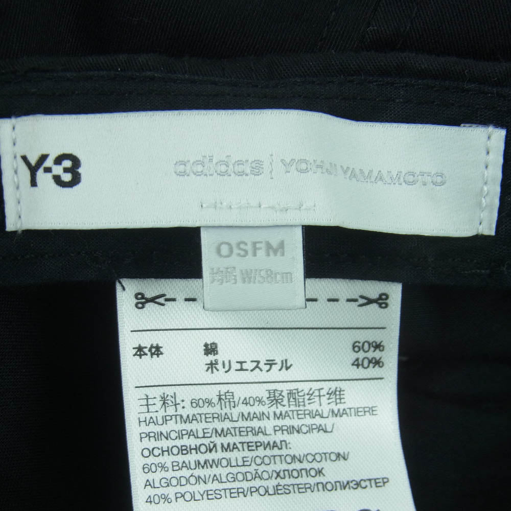 Y-3 Yohji Yamamoto ワイスリー ヨウジヤマモト 23F001 ロゴプリント キャップ 帽子 中国製 ブラック系 58cm【中古】