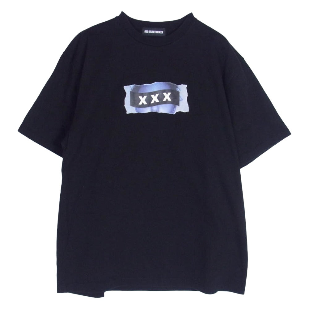 GOD SELECTION XXX ゴッドセレクション 23SS GX-S23-ST-01 T-Shirt フロントプリント Tシャツ 半袖カットソー ブラック系 L【中古】
