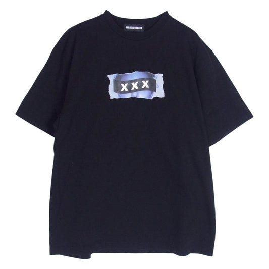 GOD SELECTION XXX ゴッドセレクション 23SS GX-S23-ST-01 T-Shirt フロントプリント Tシャツ 半袖カットソー ブラック系 L【中古】