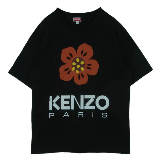 KENZO ケンゾー BOKE FLOWER フラワー プリント 半袖 Tシャツ コットン ポルトガル製 ブラック系 L【中古】