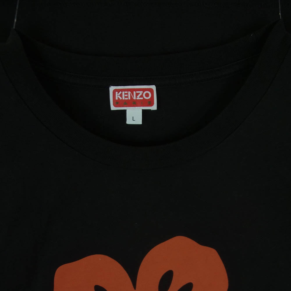 KENZO ケンゾー BOKE FLOWER フラワー プリント 半袖 Tシャツ コットン ポルトガル製 ブラック系 L【中古】