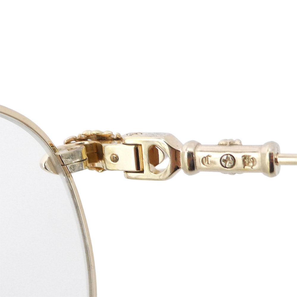 CHROME HEARTS クロムハーツ（原本無） BUBBA-A ウェリントン 49□22-145 クロステンプル サングラス メガネ 眼鏡 ゴールド系 49□22-145【中古】