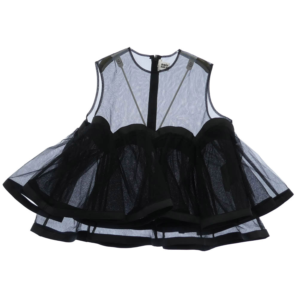 ノワールケイニノミヤ AD2025 3P-B014 Nylon Tulle Top TOPS ETC ナイロンチュールトップ メッシュ カットソー ブラック系 M【中古】