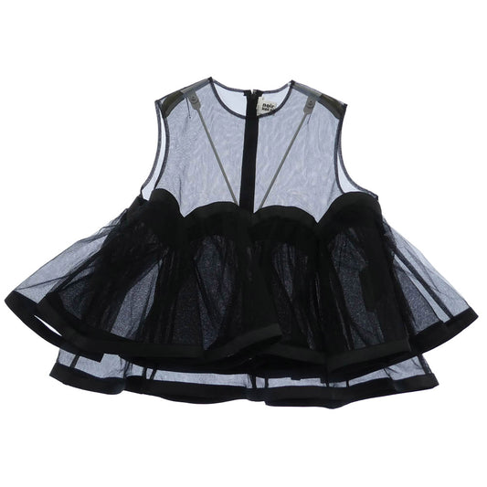 ノワールケイニノミヤ AD2025 3P-B014 Nylon Tulle Top TOPS ETC ナイロンチュールトップ メッシュ カットソー ブラック系 M【中古】