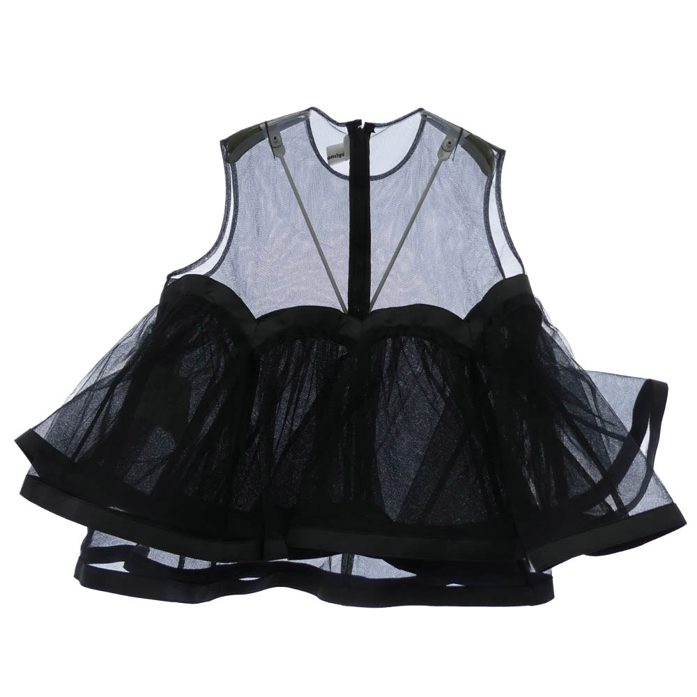 ノワールケイニノミヤ AD2025 3P-B014 Nylon Tulle Top TOPS ETC ナイロンチュールトップ メッシュ カットソー ブラック系 M【中古】