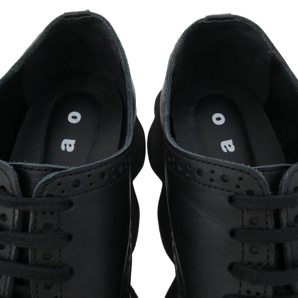 tao COMME des GARCONS タオ コムデギャルソン 25SS TO-K103 スカラップソール ステアスムース ウィングチップ シューズ ブラック系 シルバー系 24cm【中古】