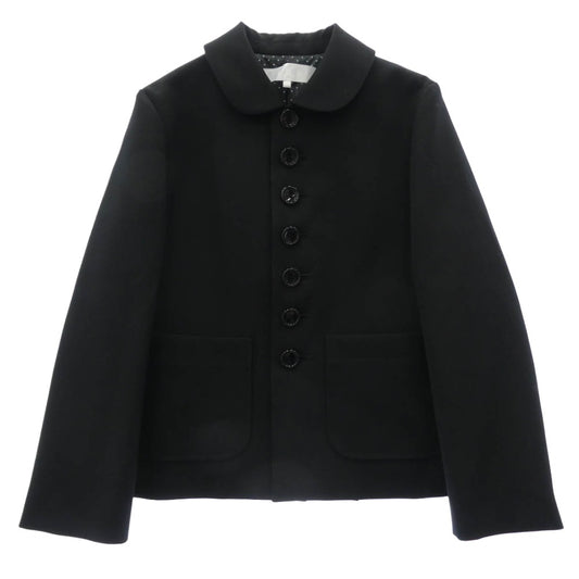 tao COMME des GARCONS タオ コムデギャルソン AD2023 TC-J101 ウールギャバジン 後染め 丸襟 ジャケット ブラック系 L【中古】