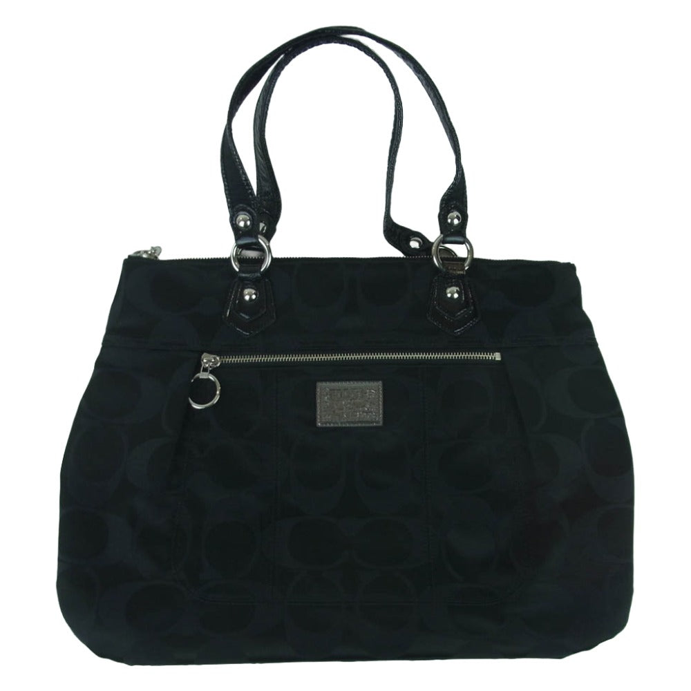 COACH コーチ 18351 シグネチャー トート バッグ ブラック系【中古】