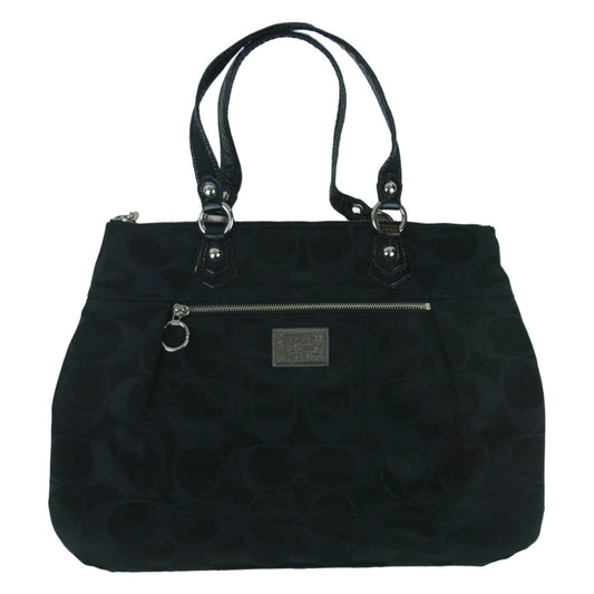 COACH コーチ 18351 シグネチャー トート バッグ ブラック系【中古】