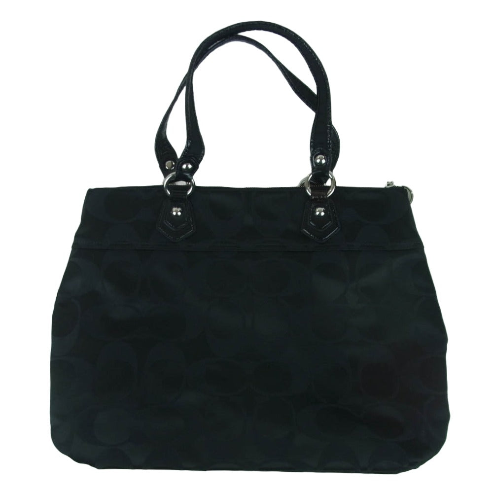 COACH コーチ 18351 シグネチャー トート バッグ ブラック系【中古】
