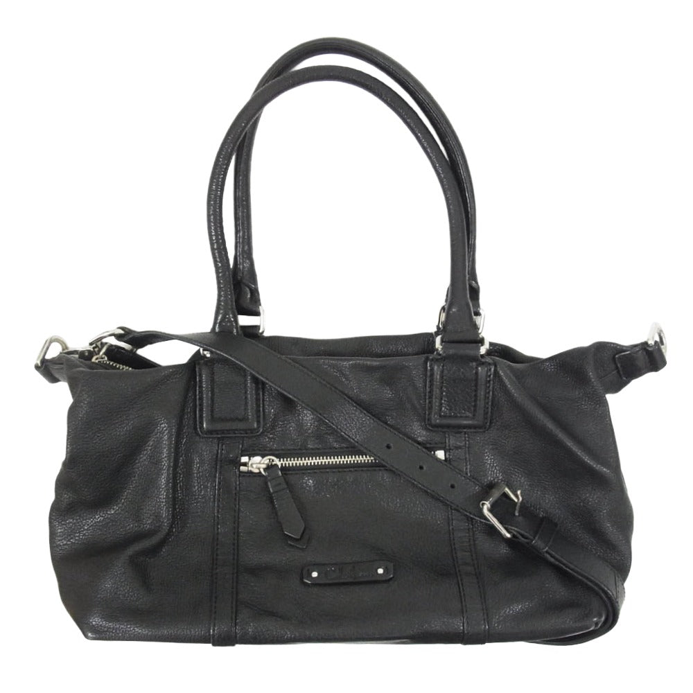 COLE HAAN コールハーン レザー 2WAY ショルダー トートバッグ ブラック系【中古】