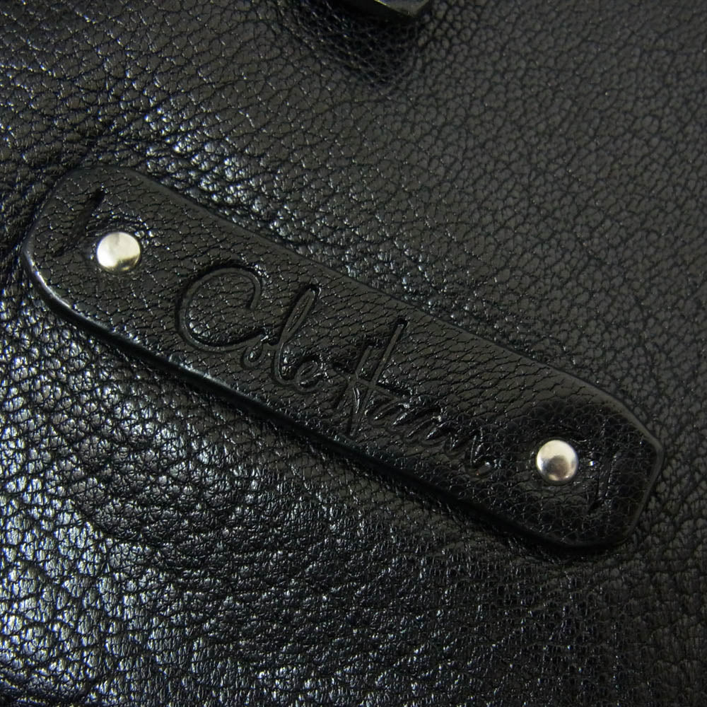 COLE HAAN コールハーン レザー 2WAY ショルダー トートバッグ ブラック系【中古】