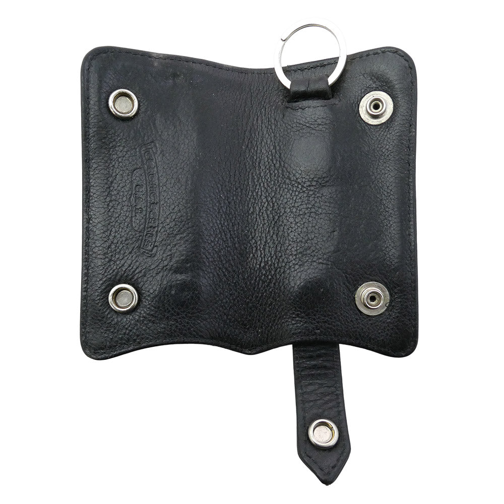 CHROME HEARTS クロムハーツ（原本無） KEY CASE クロスボールボタン レザー キーケース ブラック系【中古】