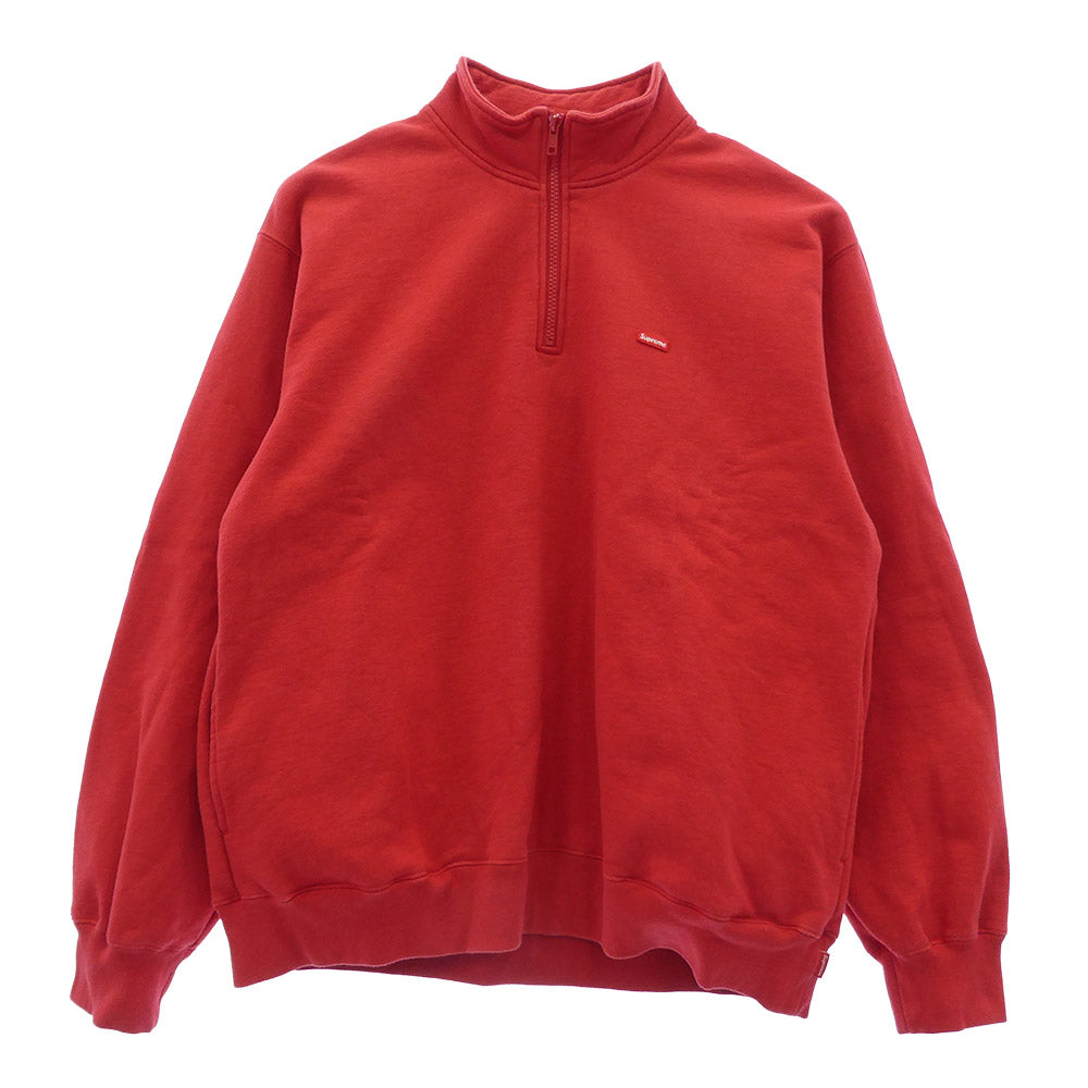 Supreme シュプリーム Small Box HalfZip Pullover スモールボックスロゴ ハーフジップ プルオーバー スウェット レッド系 M【中古】
