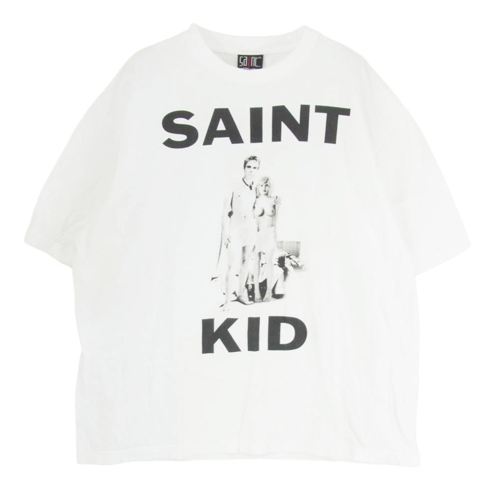 SAINT MICHAEL セントマイケル 23AW SM-A23-0000-C31 The Kid Laroi SS TEE ザキッドラロイ プリント 半袖 Tシャツ ホワイト系 XL【美品】【中古】