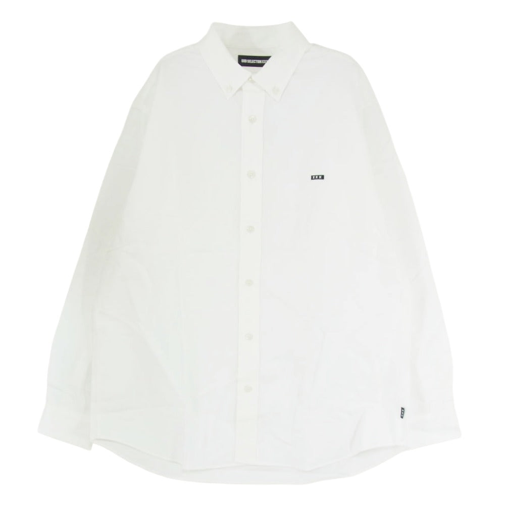 GOD SELECTION XXX ゴッドセレクション B.D SHIRT ボタンダウン オックスフォード シャツ ホワイト系 L【美品】【中古】