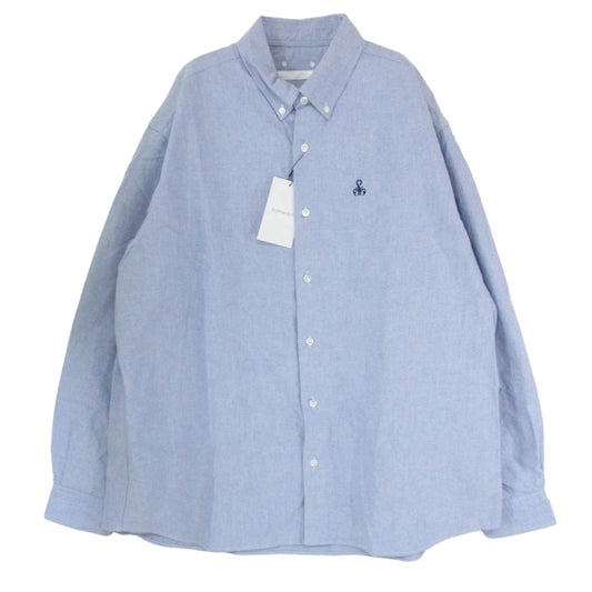 SOPHNET. ソフネット 26SS SPNT-260002 CHECK PANELED B.D SHIRT オンブレチェック切り替え ボタンダウン シャツ ブルー系 4【新古品】【未使用】【中古】