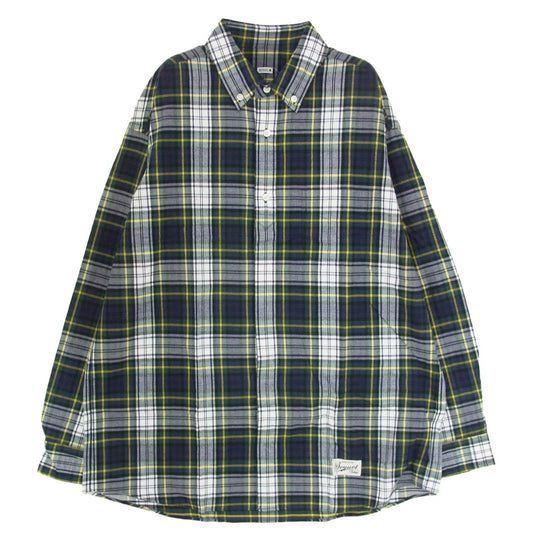 SEQUEL シークエル 25SS SQ-25SS-SH-03 TARTAN FLYFRONT SHIRT タータンチェック フライフロント 長袖 シャツ ネイビー系 L【極上美品】【中古】