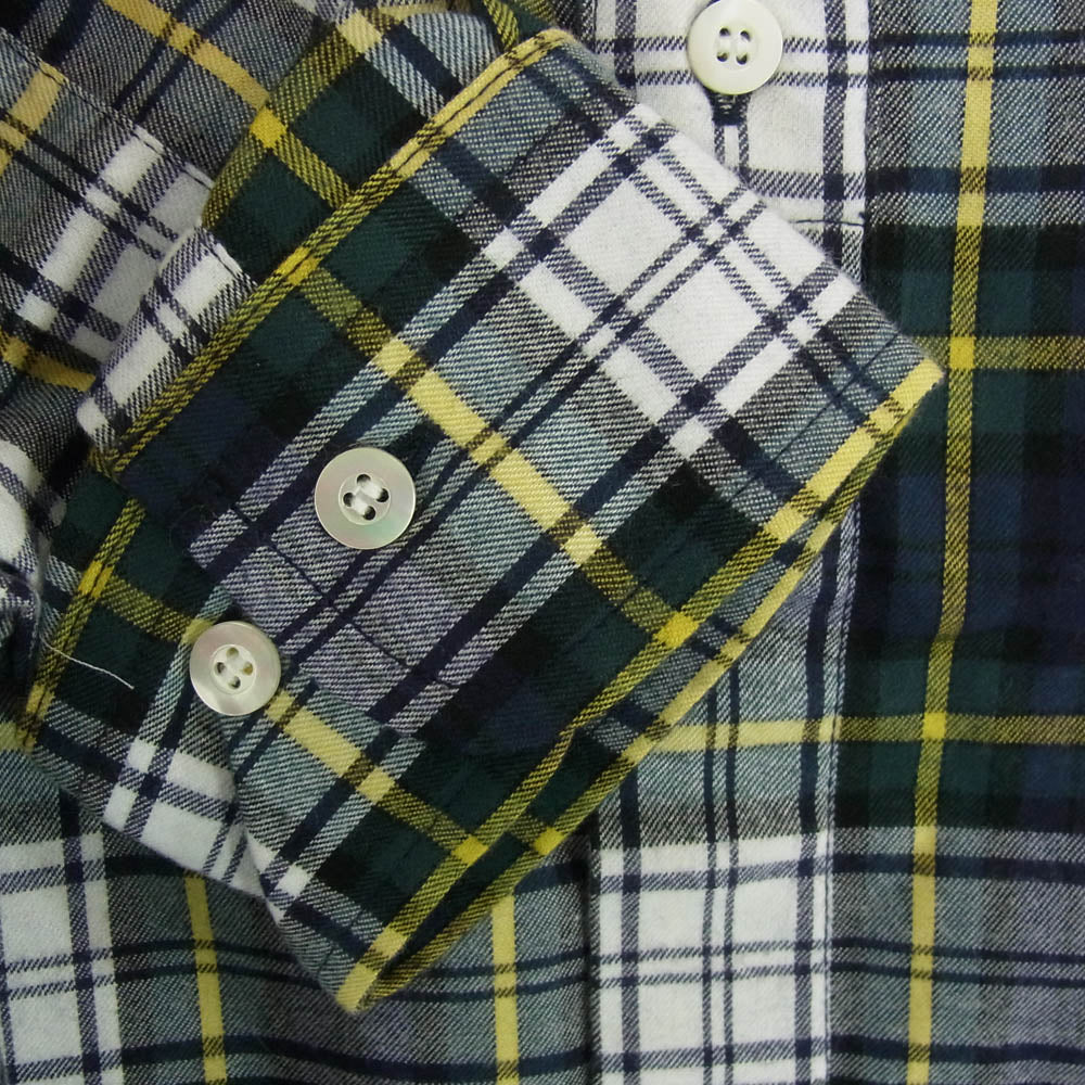 SEQUEL シークエル 25SS SQ-25SS-SH-03 TARTAN FLYFRONT SHIRT タータンチェック フライフロント 長袖 シャツ ネイビー系 L【極上美品】【中古】