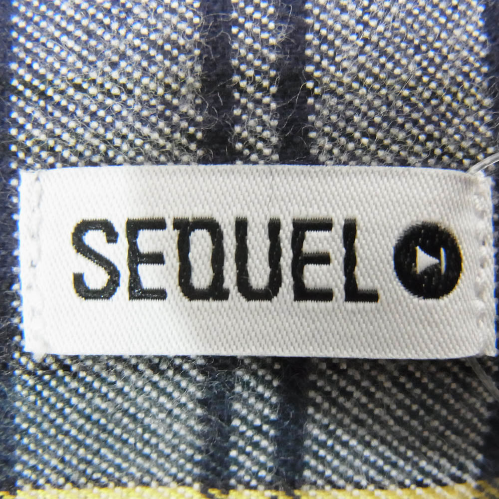 SEQUEL シークエル 25SS SQ-25SS-SH-03 TARTAN FLYFRONT SHIRT タータンチェック フライフロント 長袖 シャツ ネイビー系 L【極上美品】【中古】