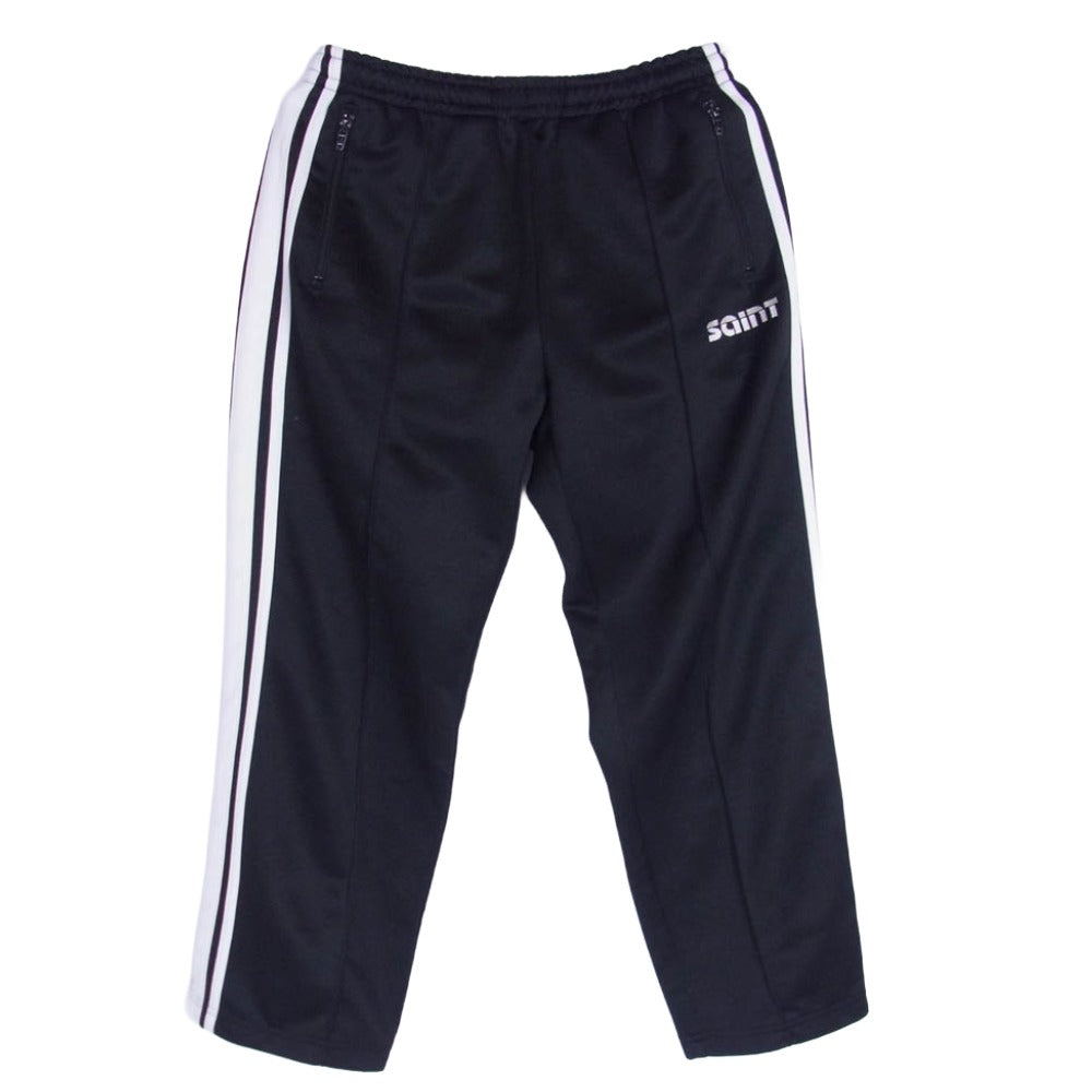 SAINT MICHAEL セントマイケル 24AW sm-ys1-0000-074 TRACK PANTS SAINT ロゴ刺繍 ジップアップ ジャージ トラック パンツ ブラック系 M【中古】