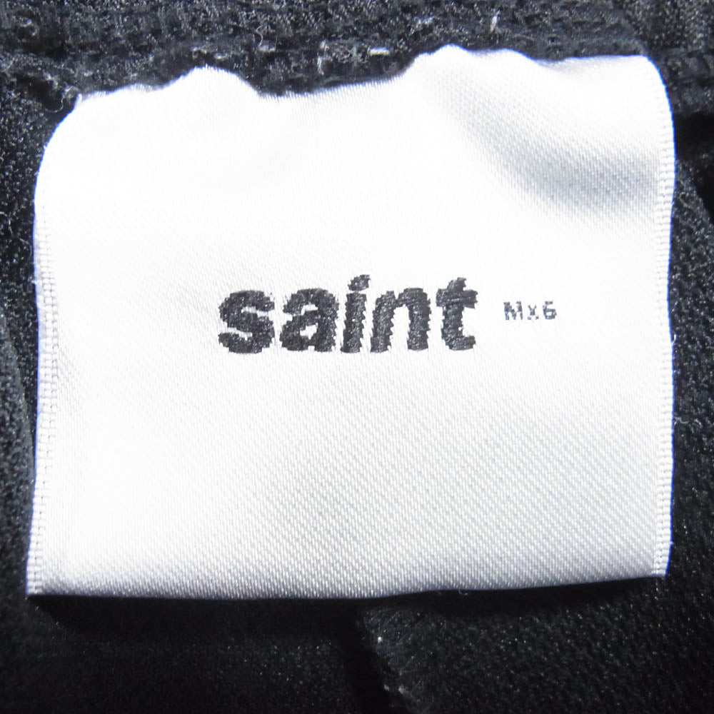 SAINT MICHAEL セントマイケル 24AW sm-ys1-0000-074 TRACK PANTS SAINT ロゴ刺繍 ジップアップ ジャージ トラック パンツ ブラック系 M【中古】