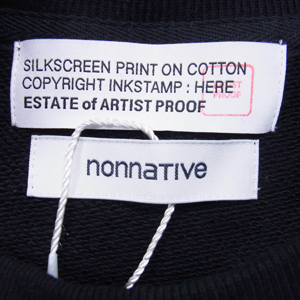 FRAGMENT DESIGN フラグメントデザイン NN-C4651 FRGMT ARTIST PROOF アーティストプルーフ nonnative ノンネイティブ Native Melody SWEATSHIRT LS クルー スウェット ブラック系 L【新古品】【未使用】【中古】