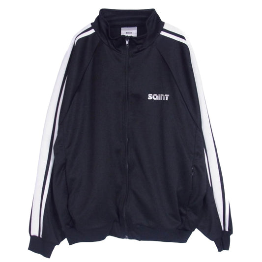 SAINT MICHAEL セントマイケル 24AW sm-ys1-0000-072 TRACK JACKET ロゴ刺繍 ジップアップ ジャージ トラック ジャケット ブラック系 L【中古】