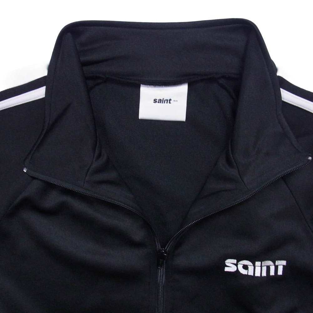 SAINT MICHAEL セントマイケル 24AW sm-ys1-0000-072 TRACK JACKET ロゴ刺繍 ジップアップ ジャージ トラック ジャケット ブラック系 L【中古】