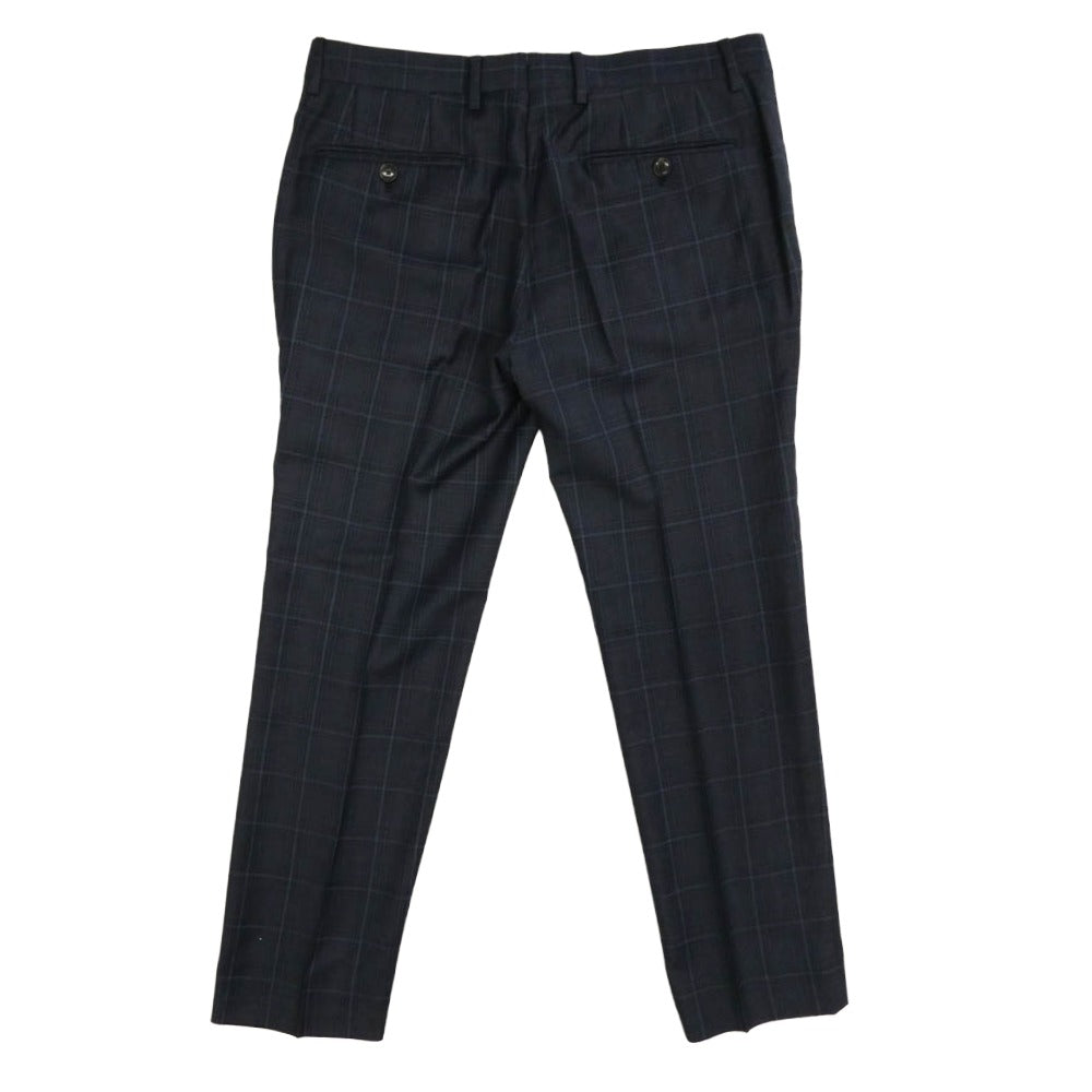 ETRO エトロ 152-1a908-0139 カシミヤ混 チェック 2ボタン スーツ セットアップ ネイビー系 サイズ表記無し【中古】