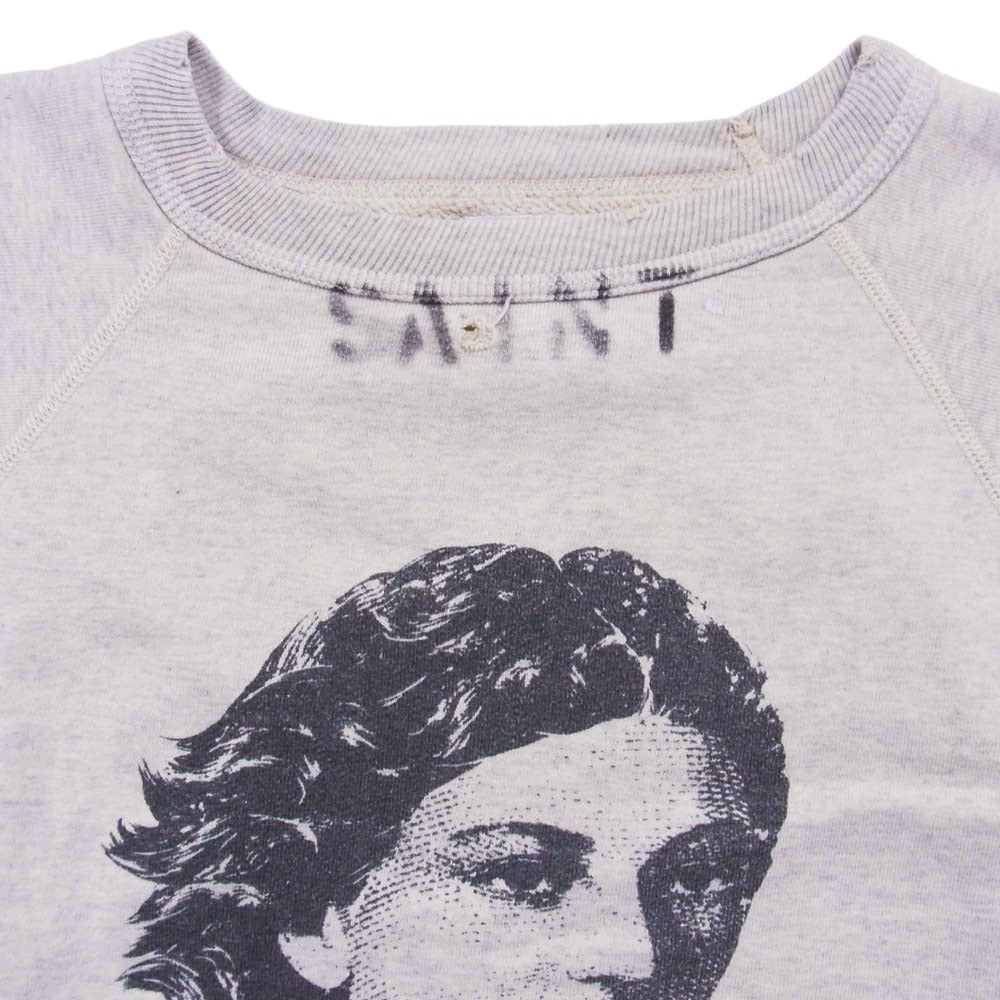 SAINT MICHAEL セントマイケル SM-A23-0000-C31 RAGLAN SWEAT SHIRT MICHAEL ヴィンテージ加工 ラグラン スウェット グレー系 XL【中古】