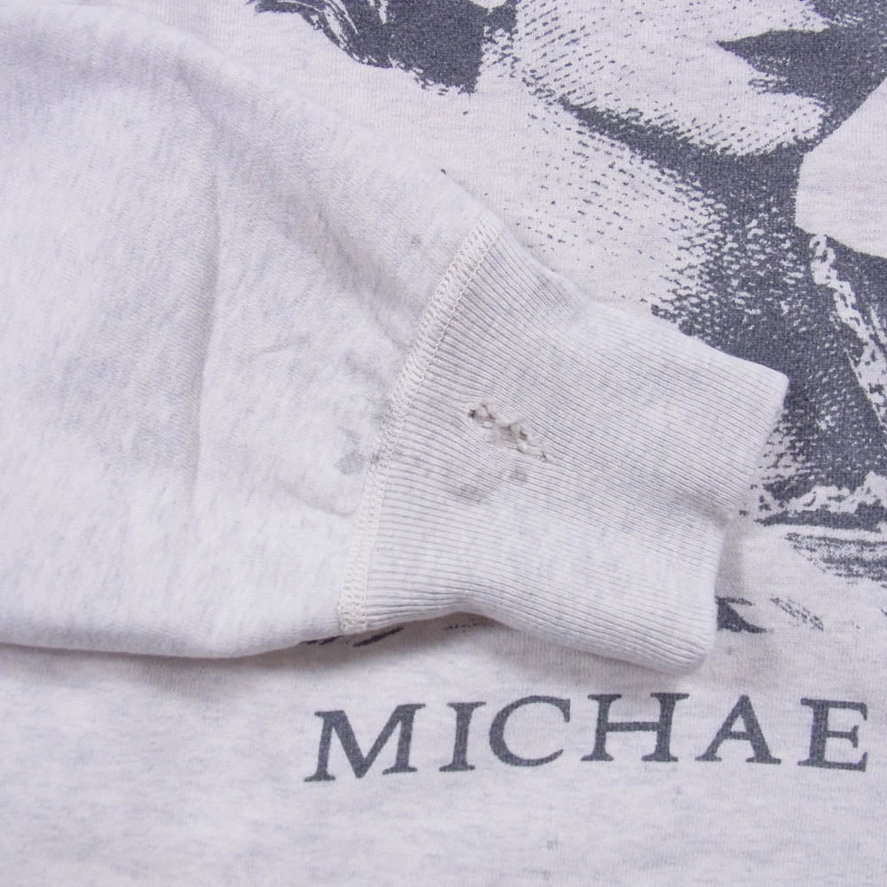 SAINT MICHAEL セントマイケル SM-A23-0000-C31 RAGLAN SWEAT SHIRT MICHAEL ヴィンテージ加工 ラグラン スウェット グレー系 XL【中古】