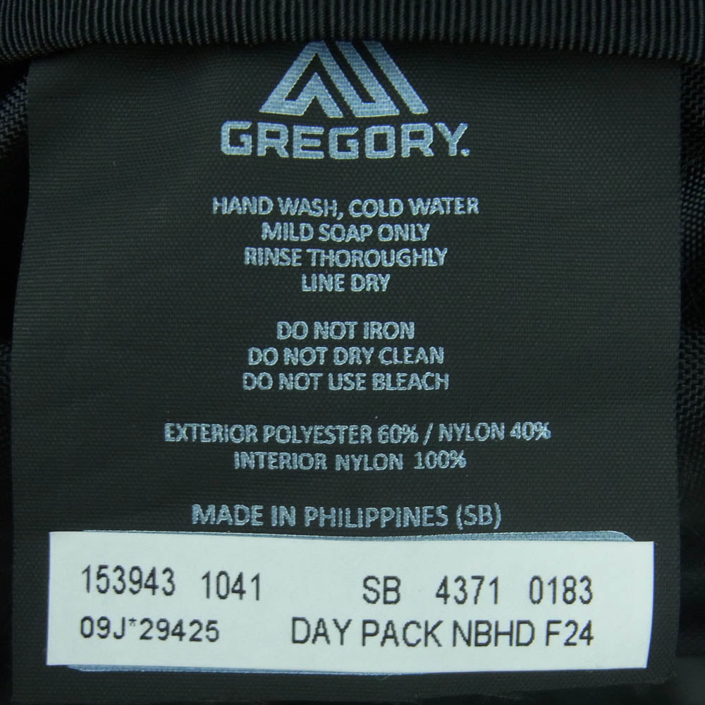 NEIGHBORHOOD ネイバーフッド GREGORY グレゴリー DAYPACK リフレクティブ リップストップ デイパック リュック ブラック系【美品】【中古】