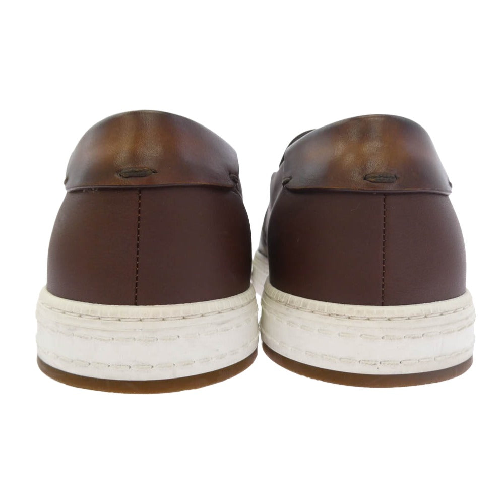 Berluti ベルルッティ プレイタイム カリグラフィ ヴェネチアレザー メンズ スリッポン スニーカー シューズ ブラウン系 7【中古】