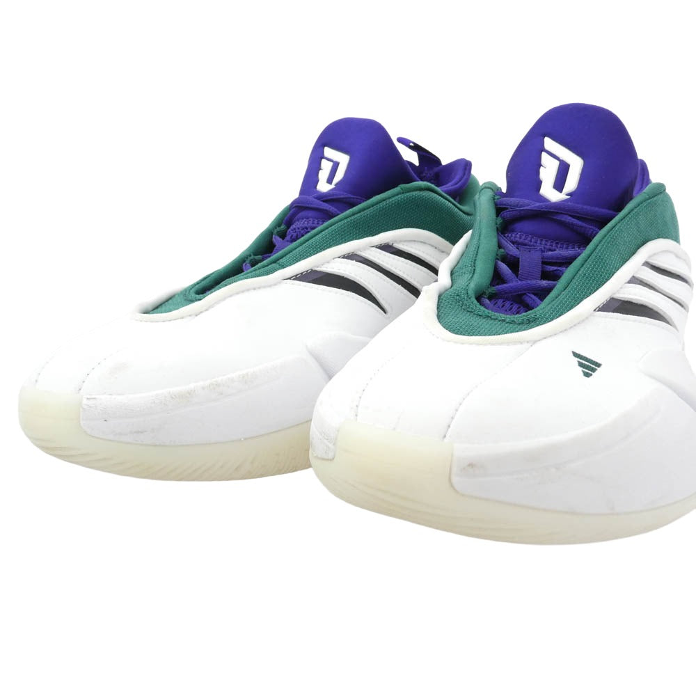 adidas アディダス IG6603 Dame 9 Low Trainers デイム トレーナー スニーカー マルチカラー系 ホワイト系 27.5cm【中古】