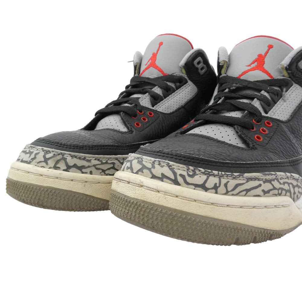 NIKE AIR JORDAN ナイキ ジョーダン 854262-001 Air Jordan 3 Retro OG AJ3 Black Cement エアジョーダン レトロ ブラックセメント スニーカー マルチカラー系 ブラック系 グレー系 27.5cm【中古】